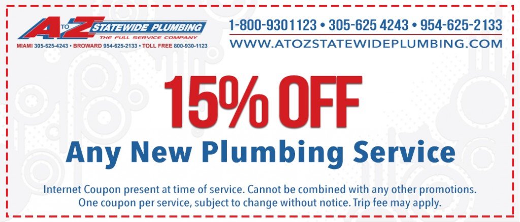 15% Off plumbing coupon, Pembroke Pines Plumbing