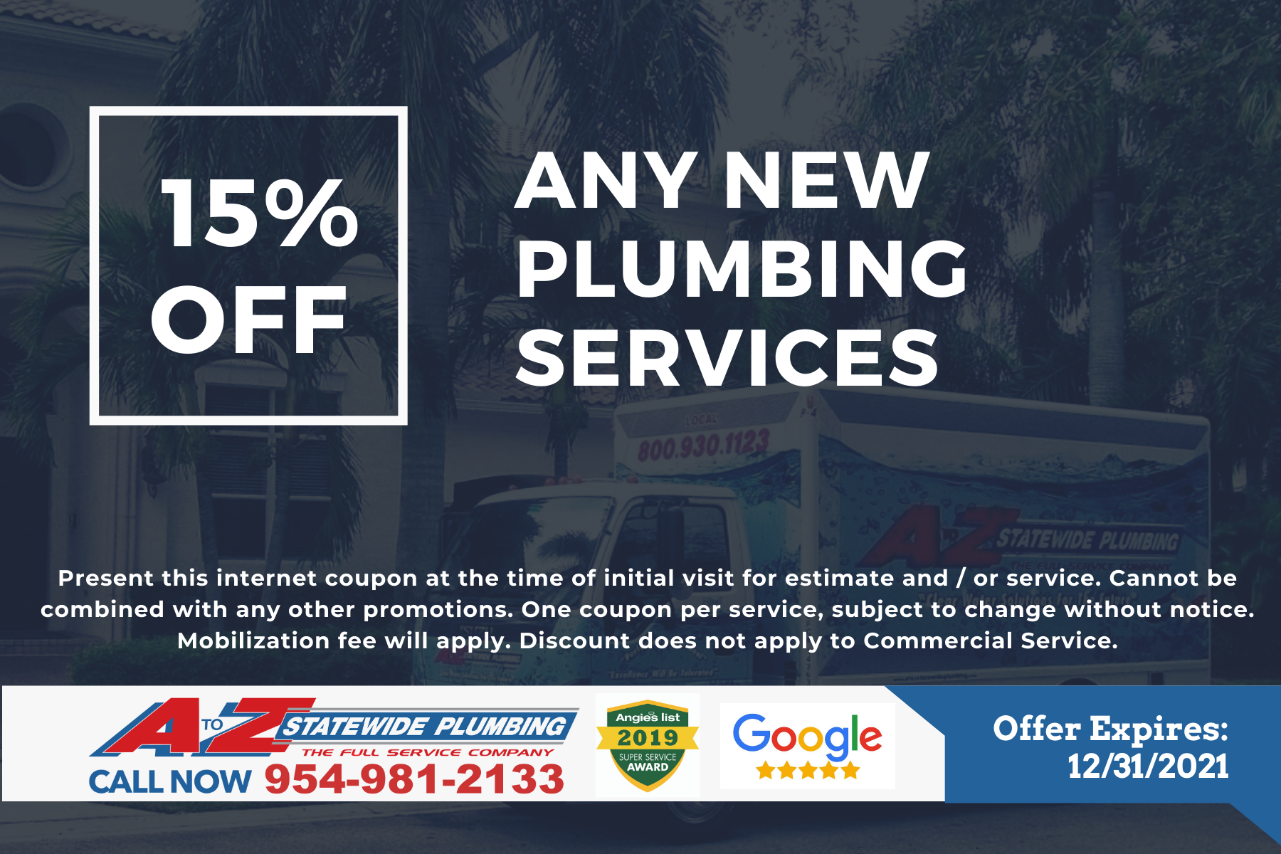 any new plumbing service coupon