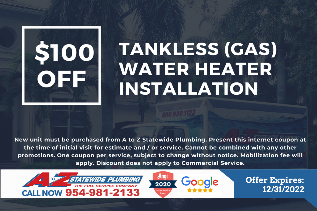 tankless water heater installation coupon