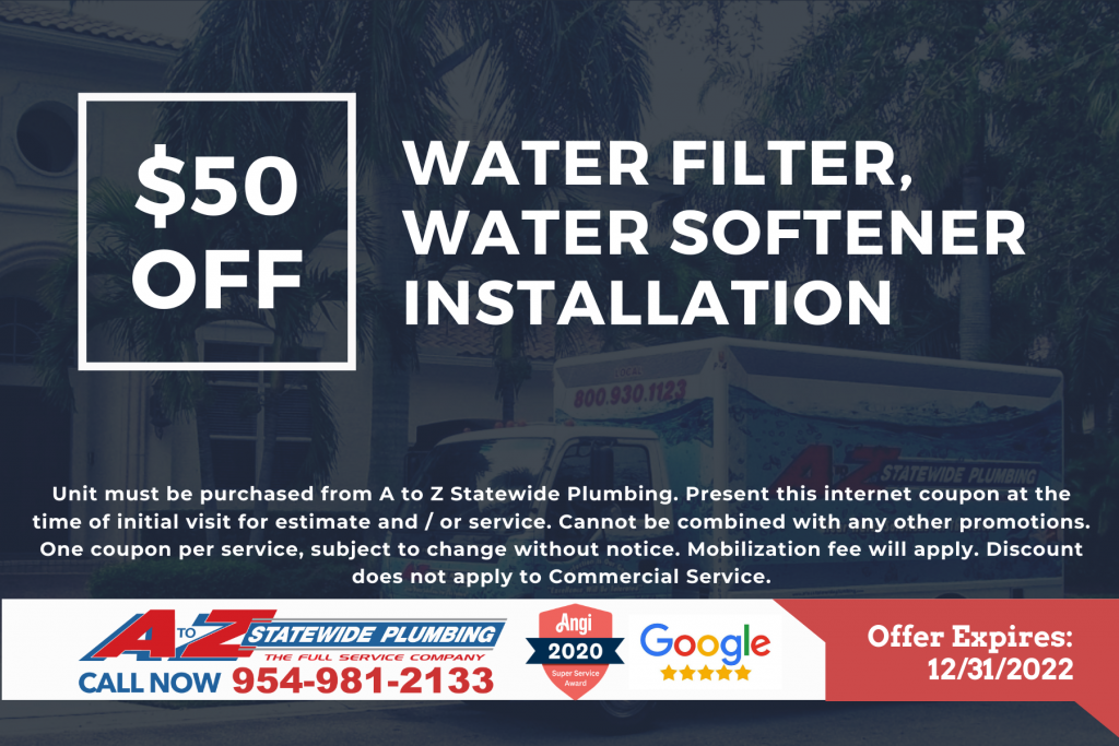 water filter installation coupon