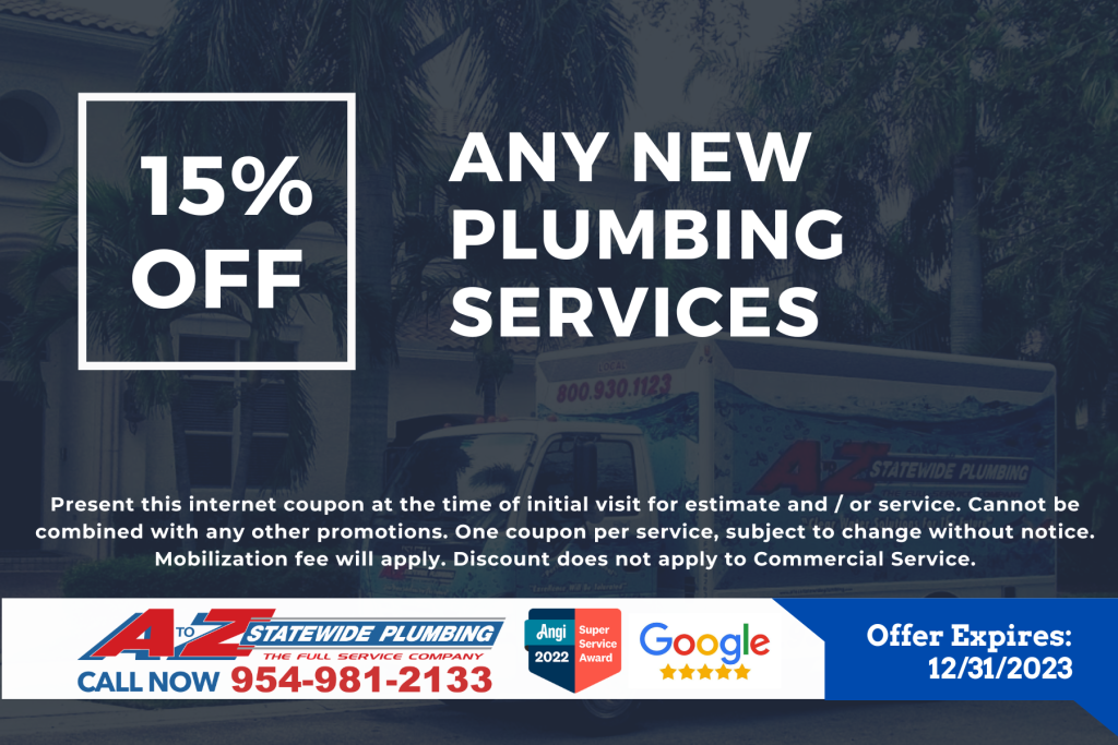 15% Off Any New Plumbing Service