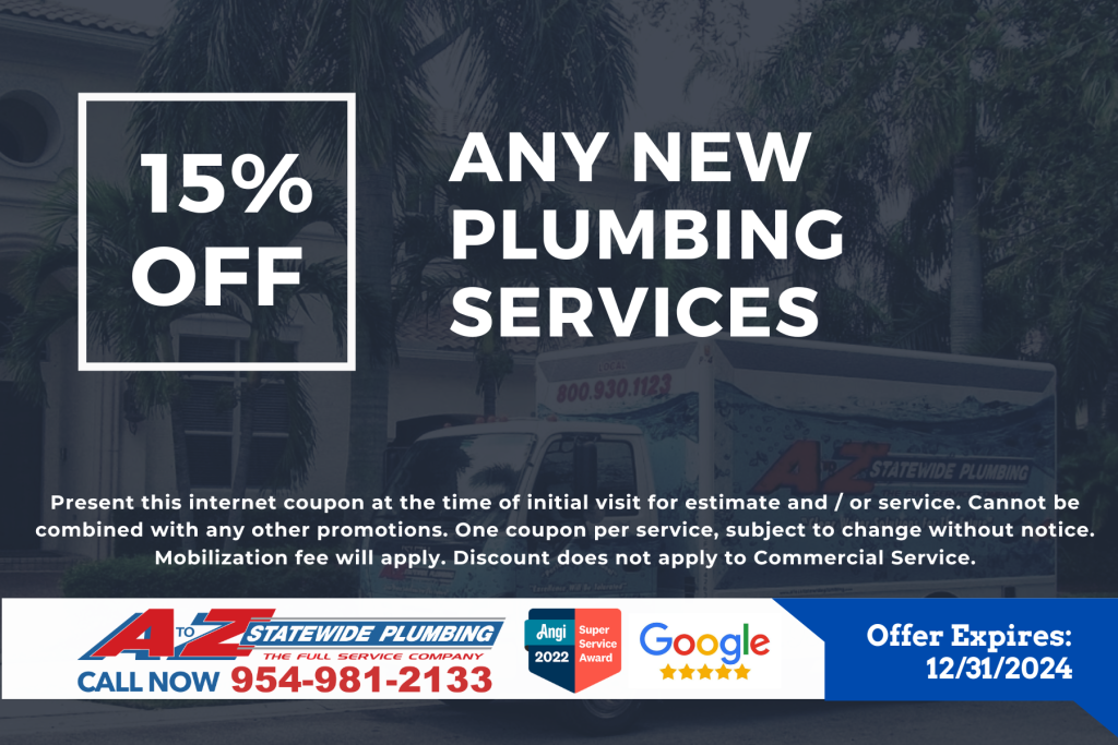 15% off any new plumbing service